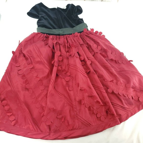 Iris And Ivy Girls Red Black Cap Sleeve Round Neck Ruffled A Line Dress … - Picture 4 of 15